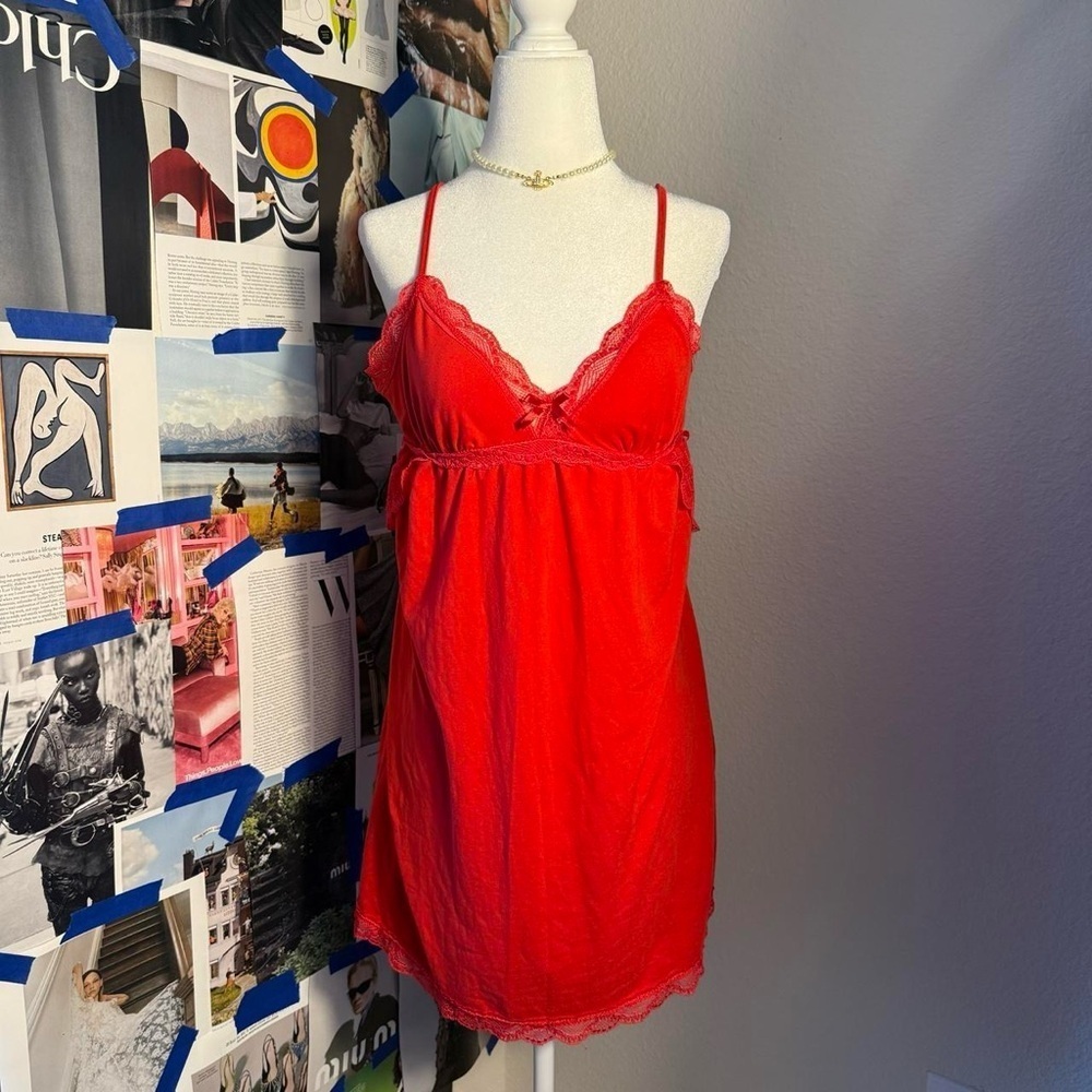 red holiday slipdress size medium